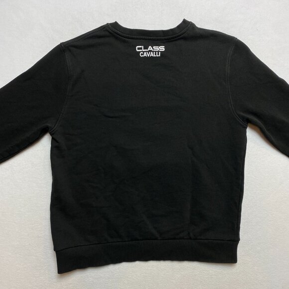 VINTAGE Roberto Cavalli Sweatshirt Mens L Black Alligator Print Y2K Pullover - Picture 10 of 13